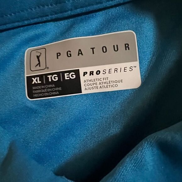 🆕 PGA Tour Men's Athletic Fit UPF 50 Golf Polo -Hawaiian Surf- size XL - Picture 4 of 7